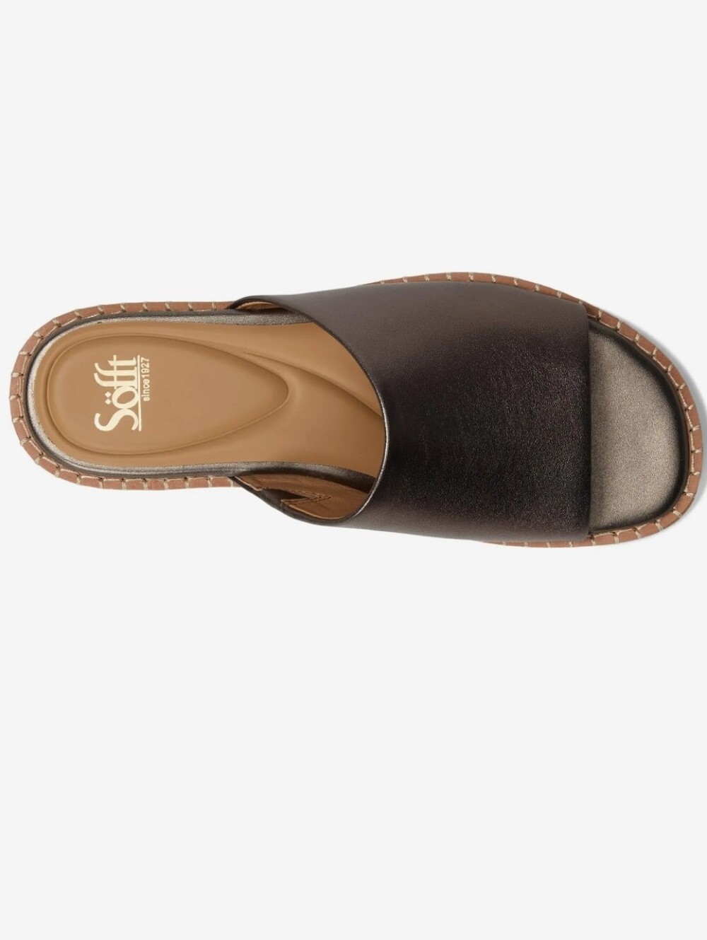 Sofft Noble II Dark Pewter Leather Slides 8.5 - Picture 2 of 14